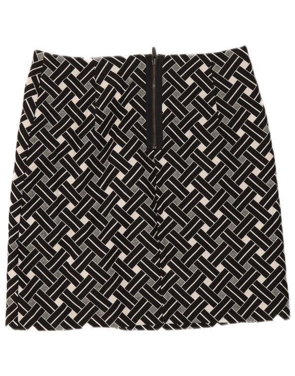 Marks & Spencer Womens Straight Skirt UK 12 Medium W32 Black Geometric