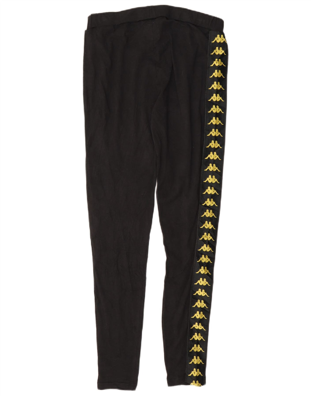 Kappa Womens Graphic Leggings UK 14 Große schwarze Baumwolle