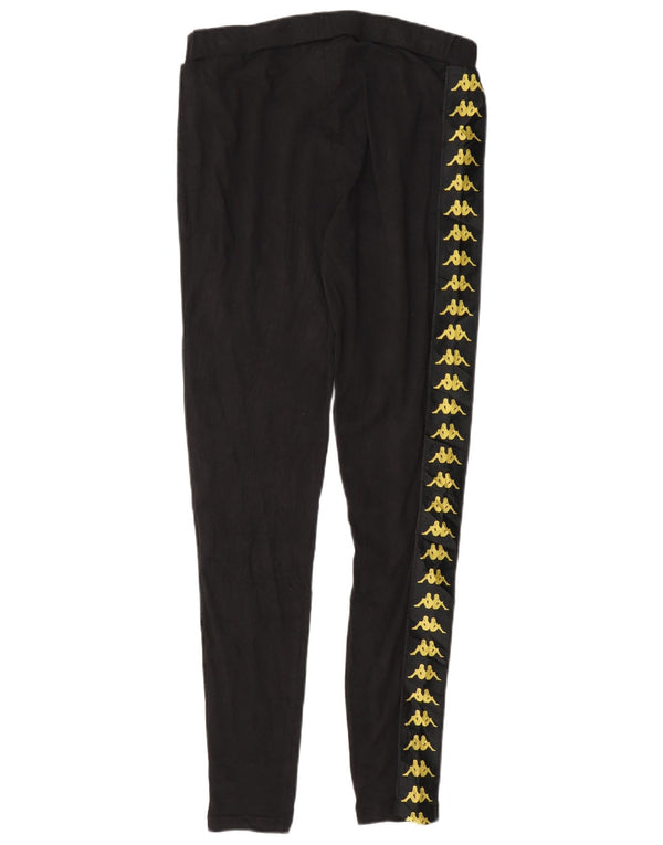 Kappa Womens Graphic Leggings UK 14 Große schwarze Baumwolle