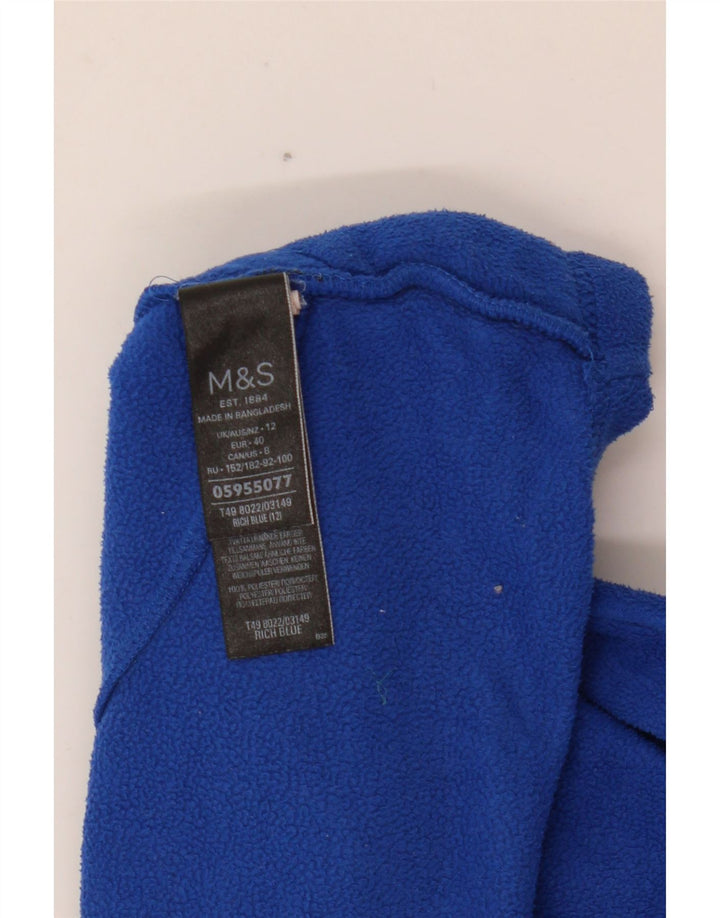 Marks & Spencer Damen Fleecejacke UK 12 Mittelblaues Polyester