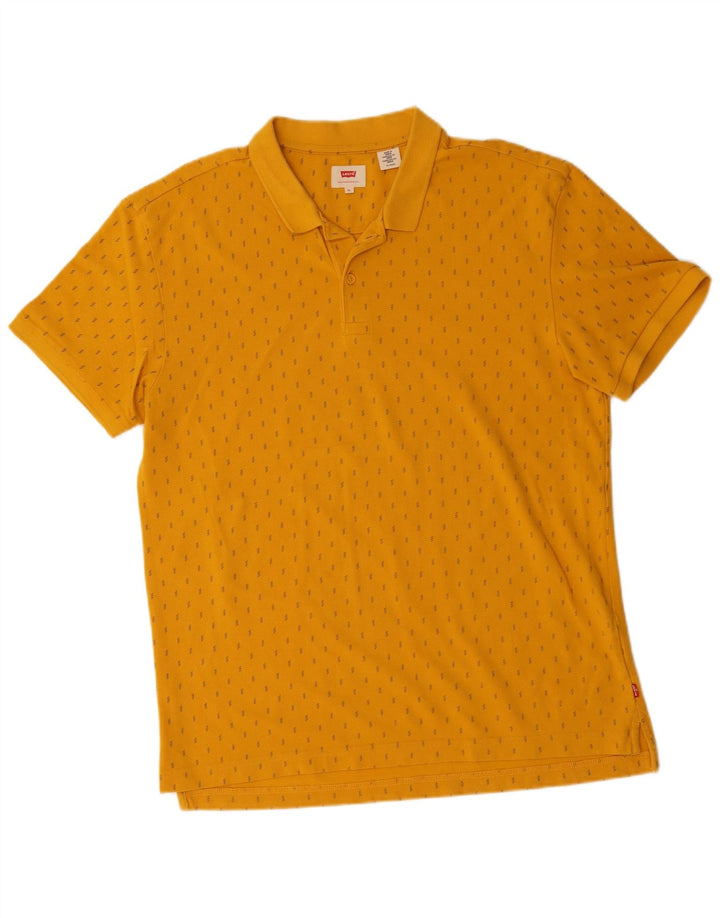 Levi's Herren-Poloshirt XL aus gelb gefleckter Baumwolle
