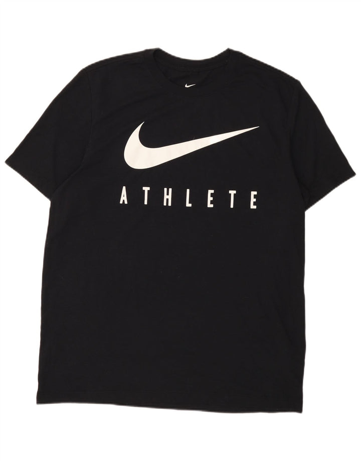 NIKE Herren Dri Fit Graphic T-Shirt Top Large Schwarz Baumwolle