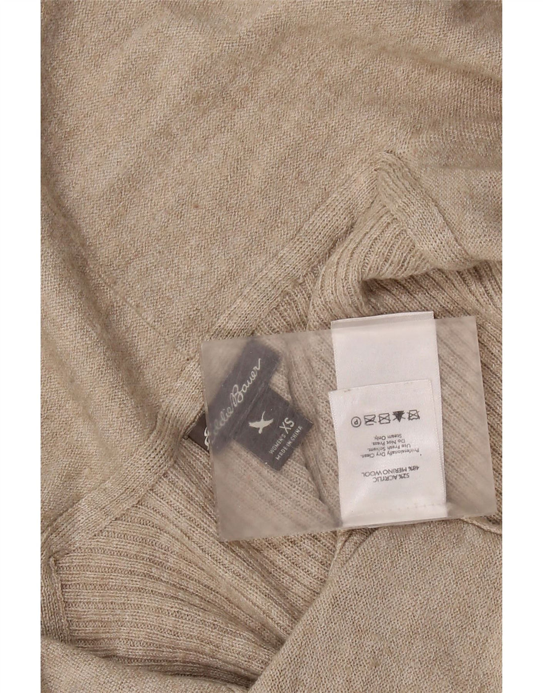 EDDIE BAUER Offener Damen-Cardigan-Pullover UK 6 XS Beige Acryl