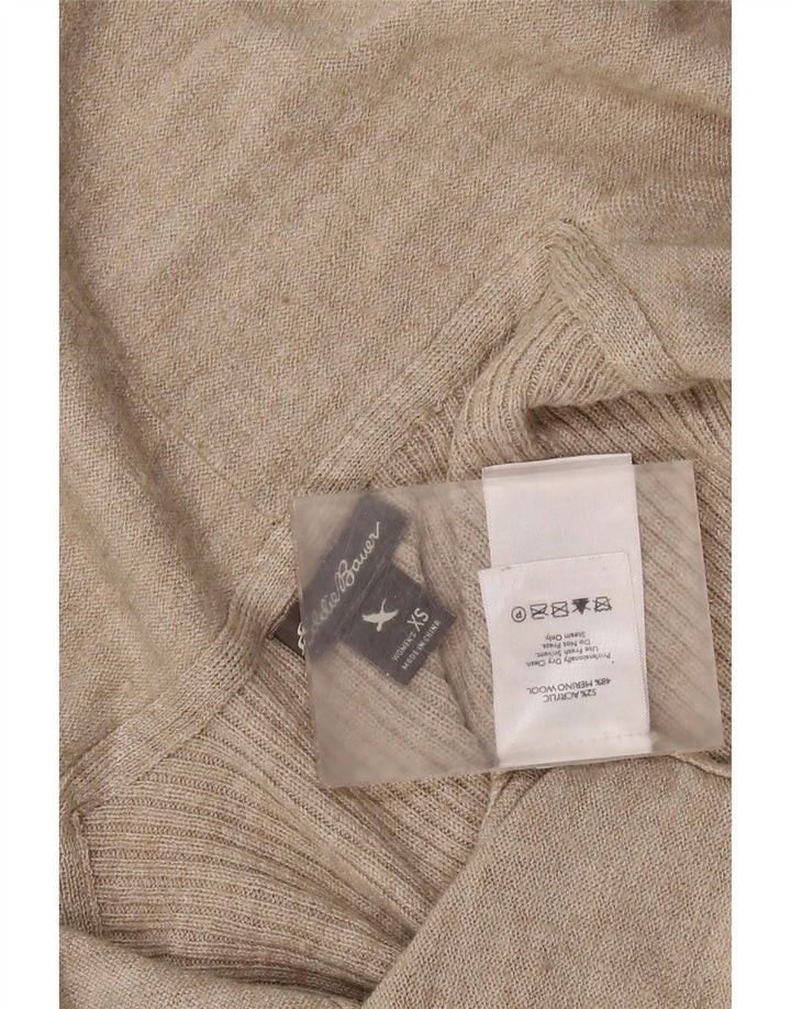 EDDIE BAUER Offener Damen-Cardigan-Pullover UK 6 XS Beige Acryl