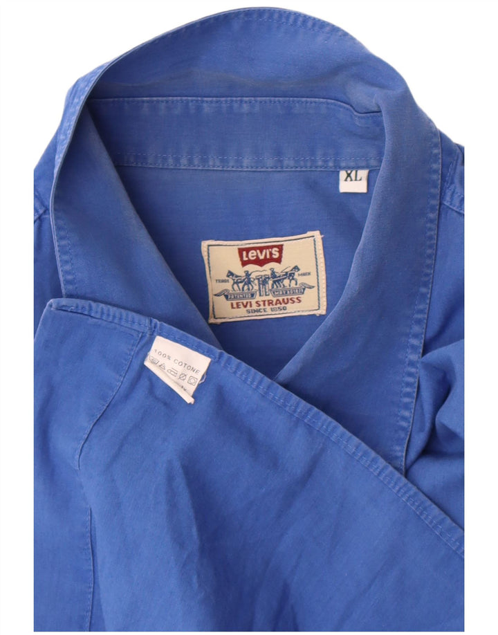 Levi's Herren-Kurzarmhemd XL aus blauer Baumwolle