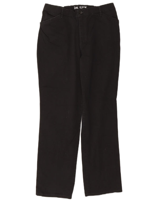 Lee Damen gerade Freizeithose US 14 XL W36 L30 Marineblau Baumwolle