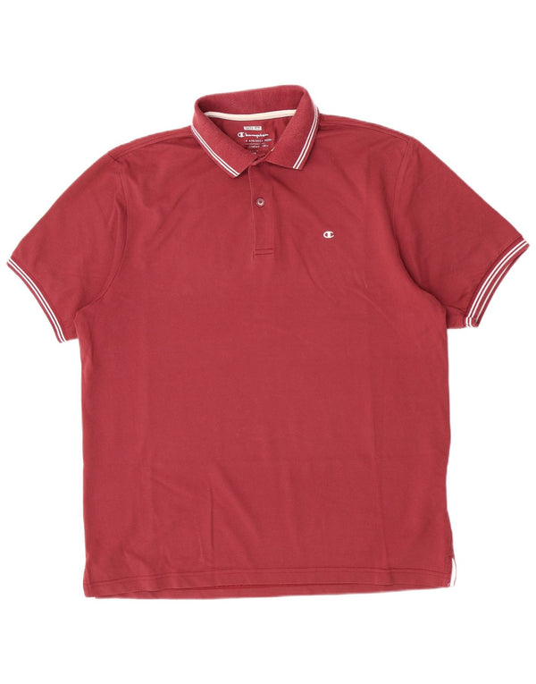 Champion Herren Easy Fit Poloshirt XL, rote Baumwolle