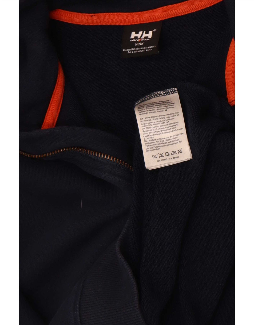 Helly Hansen Herren-Sweatshirt mit Reißverschluss am Hals, mittlere marineblaue Baumwolle
