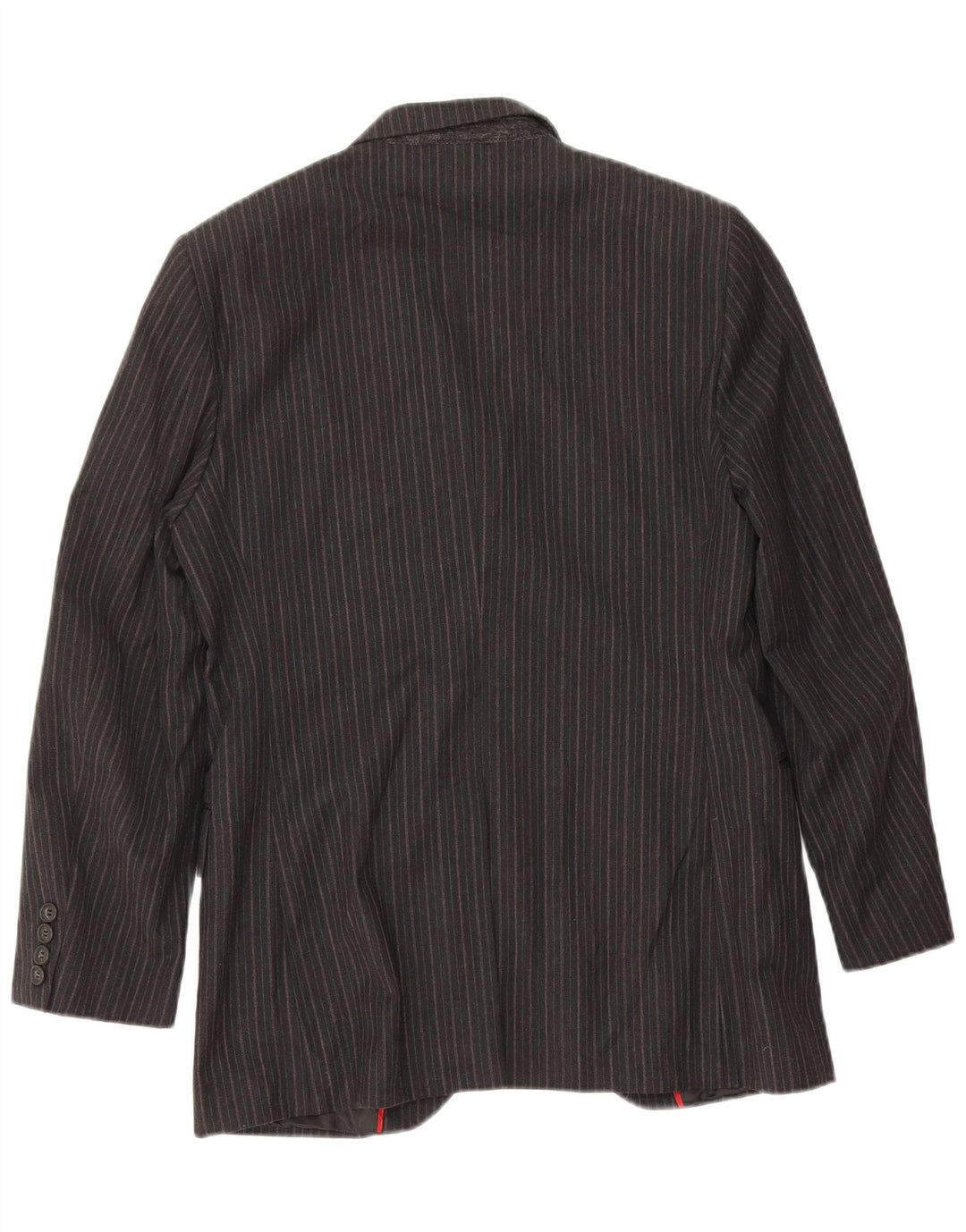 Sisley Herren-Blazer mit 3 Knöpfen, IT 46, kleine graue Nadelstreifen-Baumwolle