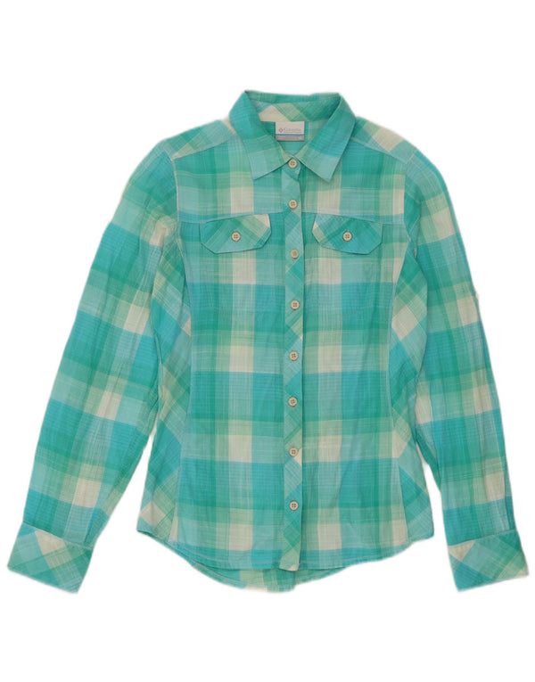Columbia Damenhemd UK 6 XS blau karierte Baumwolle