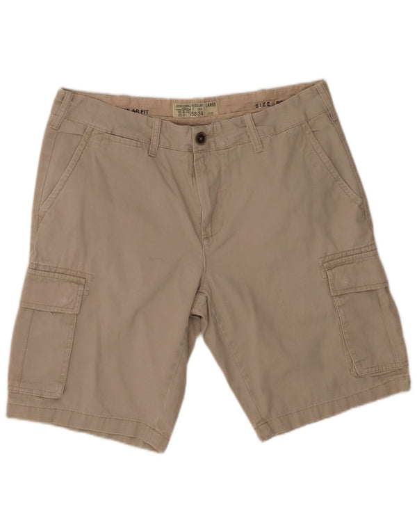 OVS Herren Regular Cargo Shorts IT 50 Large W34 Beige Baumwolle