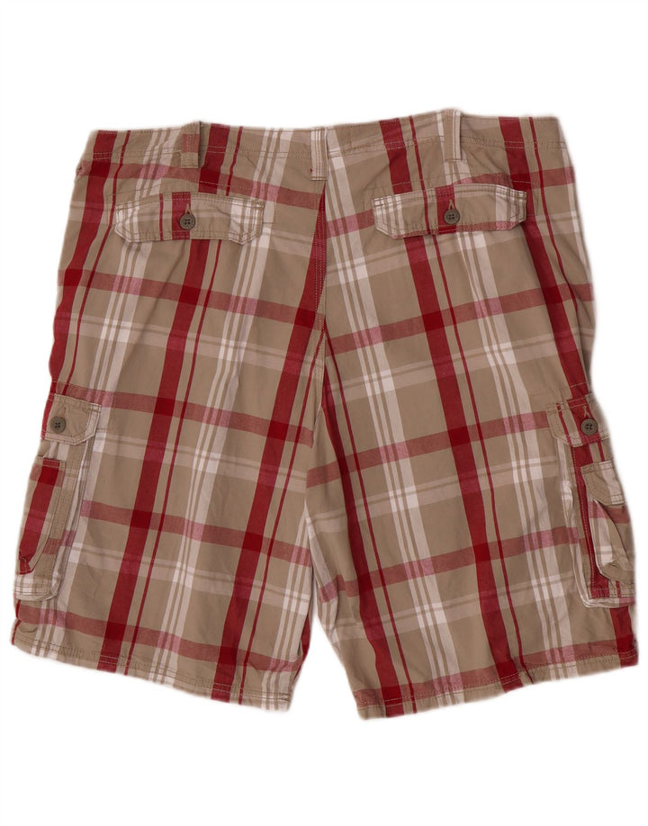 Lee Herren Cargoshorts W42 2XL Grau karierte Baumwolle