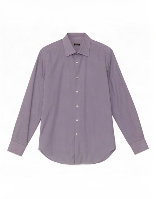 Bagutta Mens Shirt Size 38 15 Medium Blue Pinstripe Cotton