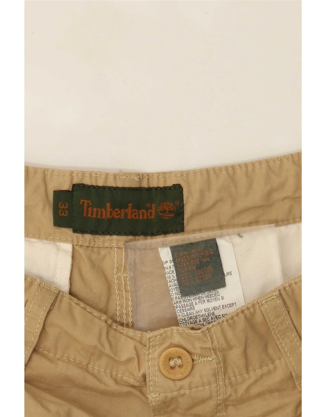 Timberland Herren Bootcut Cargohose W33 L29 Beige Baumwolle