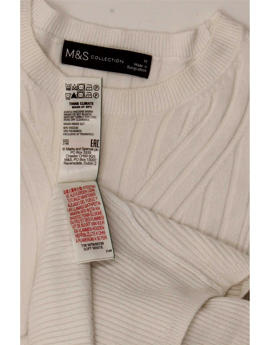 Marks & Spencer Damen-Pullover mit U-Boot-Ausschnitt, Gr. 12, Mittelweiß