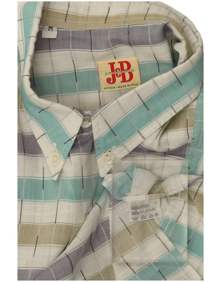 Vintage Herren Kurzarmhemd Medium Mehrfarbig gestreift aus Baumwolle