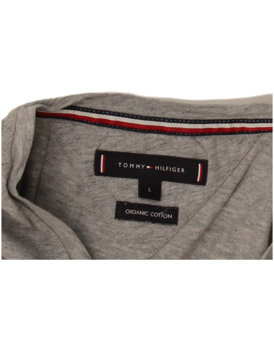 Tommy Hilfiger Damen Grafik-T-Shirt-Oberteil, große graue Baumwolle