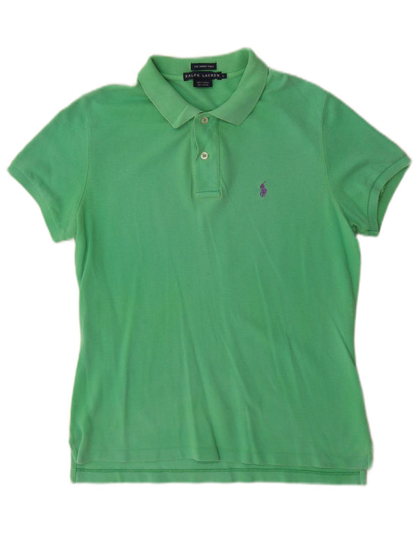 Ralph Lauren Damen-Poloshirt, schmal, groß, grüne Baumwolle