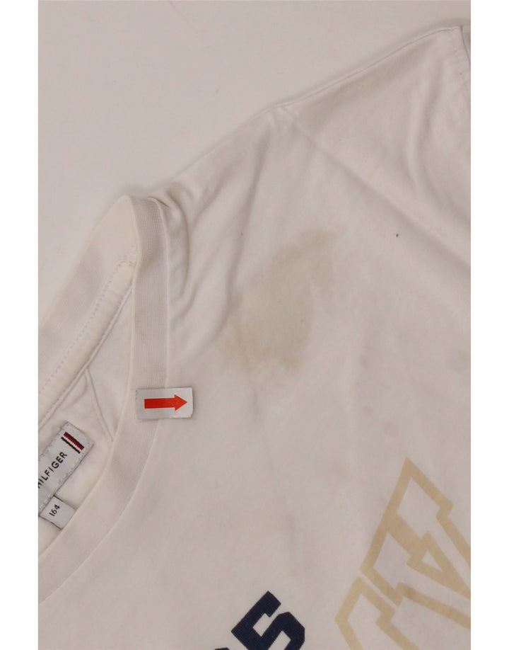 TOMMY HILFIGER Mädchen Crop Graphic T-Shirt Top 13–14 Jahre Weiß