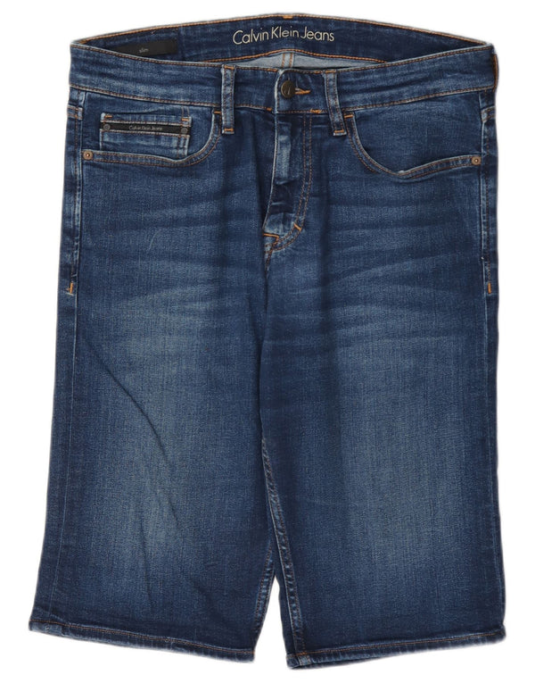 Calvin Klein Herren Denim Shorts W31 Mittelblaue Baumwolle