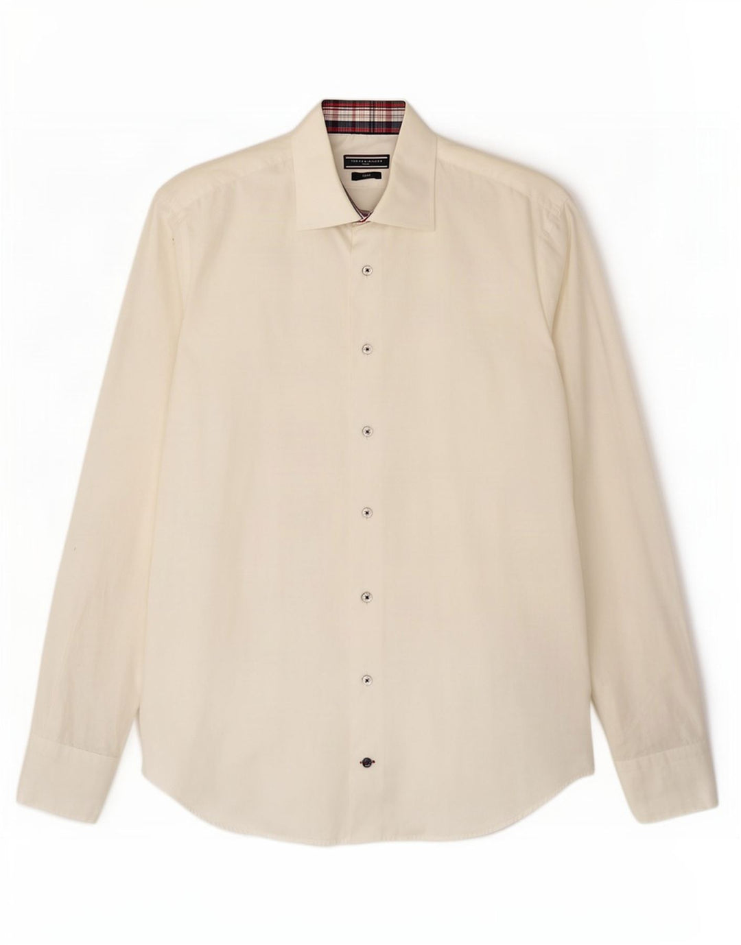 Maßgeschneidertes, tailliertes Herrenhemd von Tommy Hilfiger, Größe 40, 15 3/4, Mittel, gebrochenes Weiß