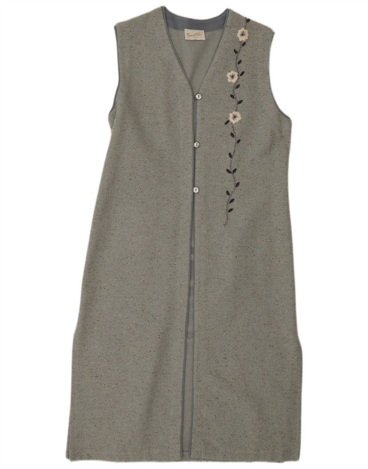 Tricot Chic Damen ärmelloses Maxikleid UK 14 Mittelgrau meliert