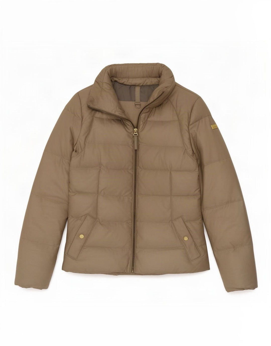 Zara Damen Wattierte Jacke UK 12 Medium Beige Polyester