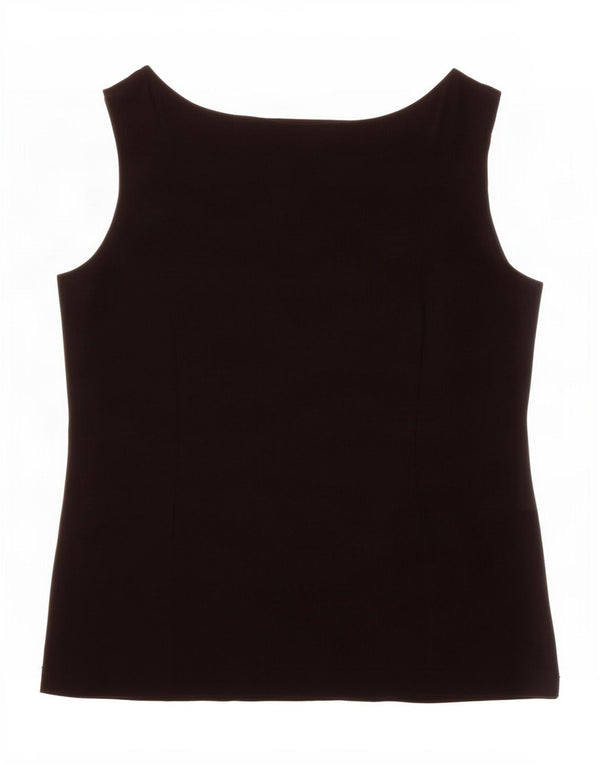 Marks & Spencer Damen ärmelloses Blusenoberteil UK 18 XL Schwarz Viskose