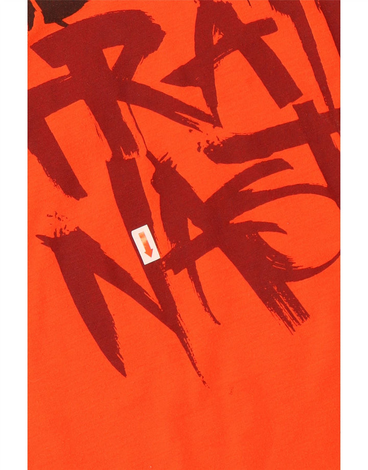 Adidas Herren Climalite Graphic T-Shirt Top Mittelorange Polyester