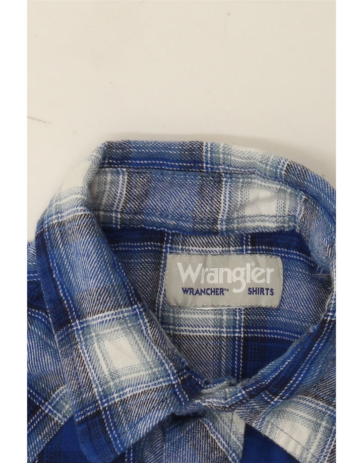Wrangler Herren-Flanellhemd, groß, blau kariert