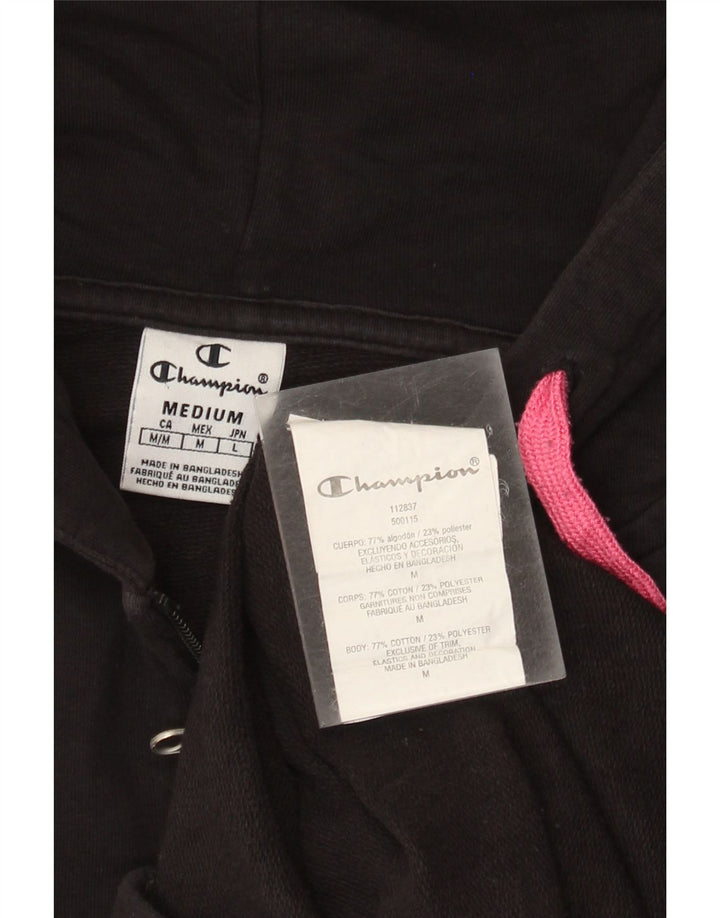 CHAMPION Damen-Kapuzenpullover mit Reißverschluss, UK 14, mittelschwarz, Baumwolle