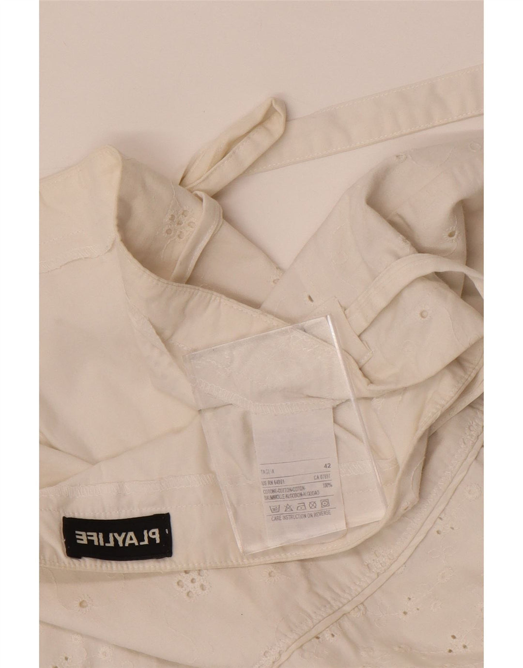 Playlife Damen A-Linienrock IT 42 Medium W30 Weiße Baumwolle