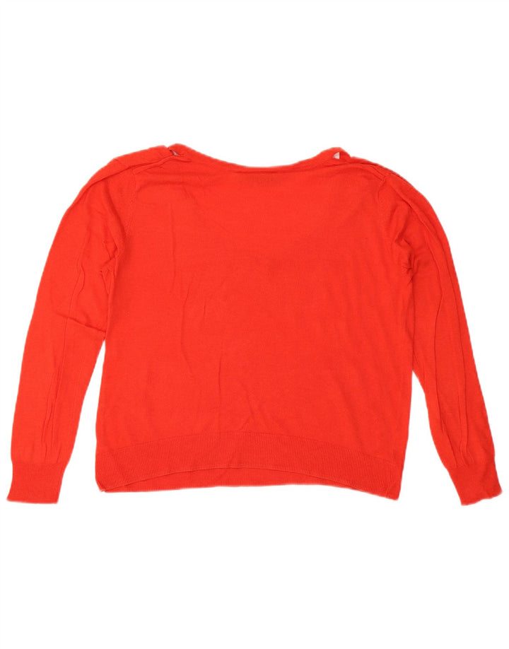 Zara Damen Crop V-Ausschnitt Pullover Pullover UK 14 Mittelrot