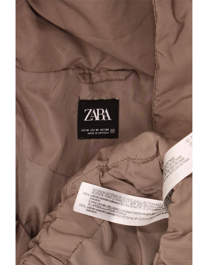 Zara Damen-Kapuzen-Übergröße, gepolsterte Jacke, UK 14, Mittelbraun, Polyester