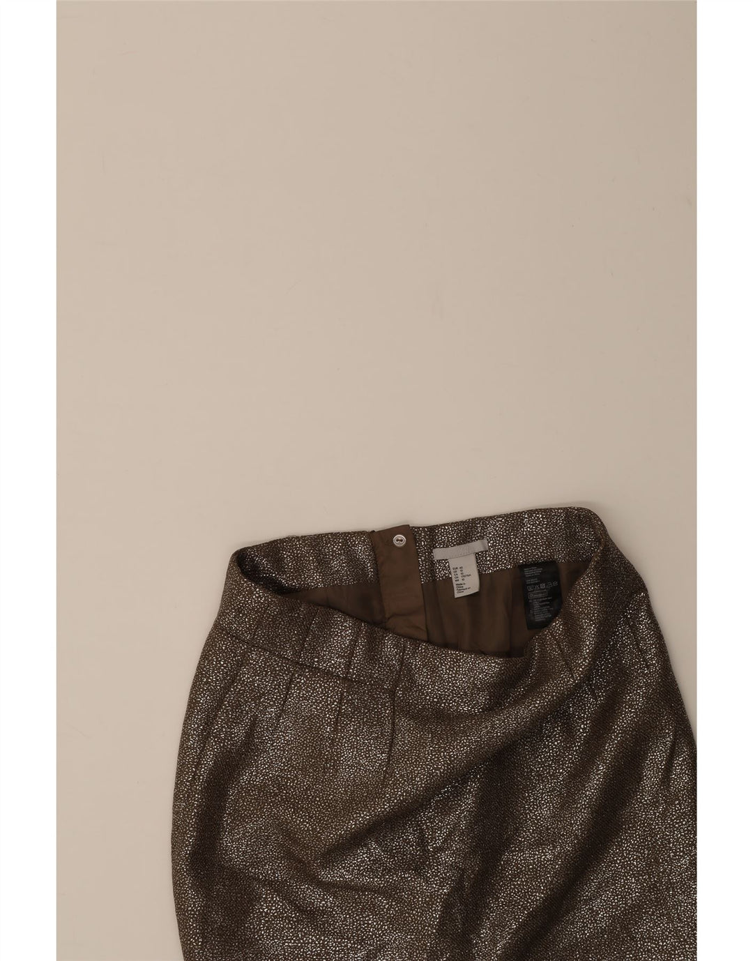 H&M Womens Mini Skirt EU 40 Medium W30  Brown Spotted Polyester Vintage H&M and Second-Hand H&M from Messina Hembry 