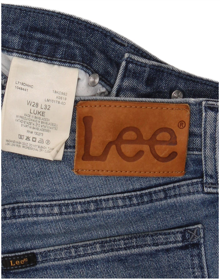 Lee Herren Luke Slim Jeans W28 L32 Blaue Baumwolle