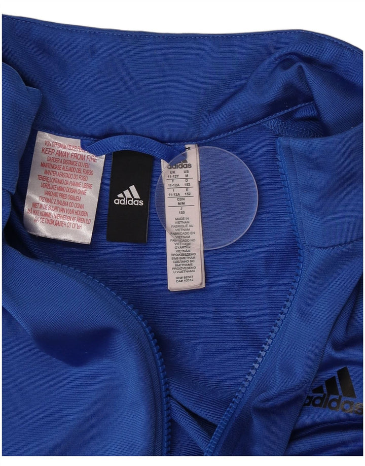 Adidas Jungen Trainingsanzug Top Jacke 11-12 Jahre Blaues Polyester