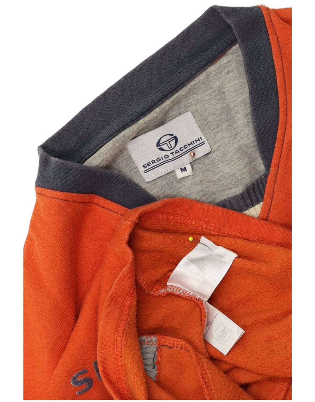 Sergio Tacchini Herren Grafik-Sweatshirt-Pullover aus mitteloranger Baumwolle