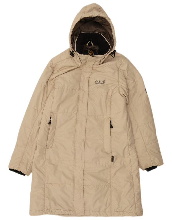 Jack Wolfskin Damen Kapuzen-Wattierungsmantel UK 12/14 Medium Off White