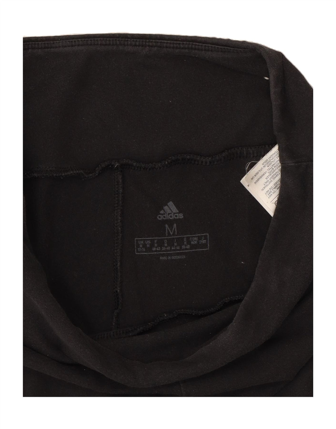 ADIDAS Womens Graphic Leggings UK 12/14 Medium  Black Cotton Vintage Adidas and Second-Hand Adidas from Messina Hembry 