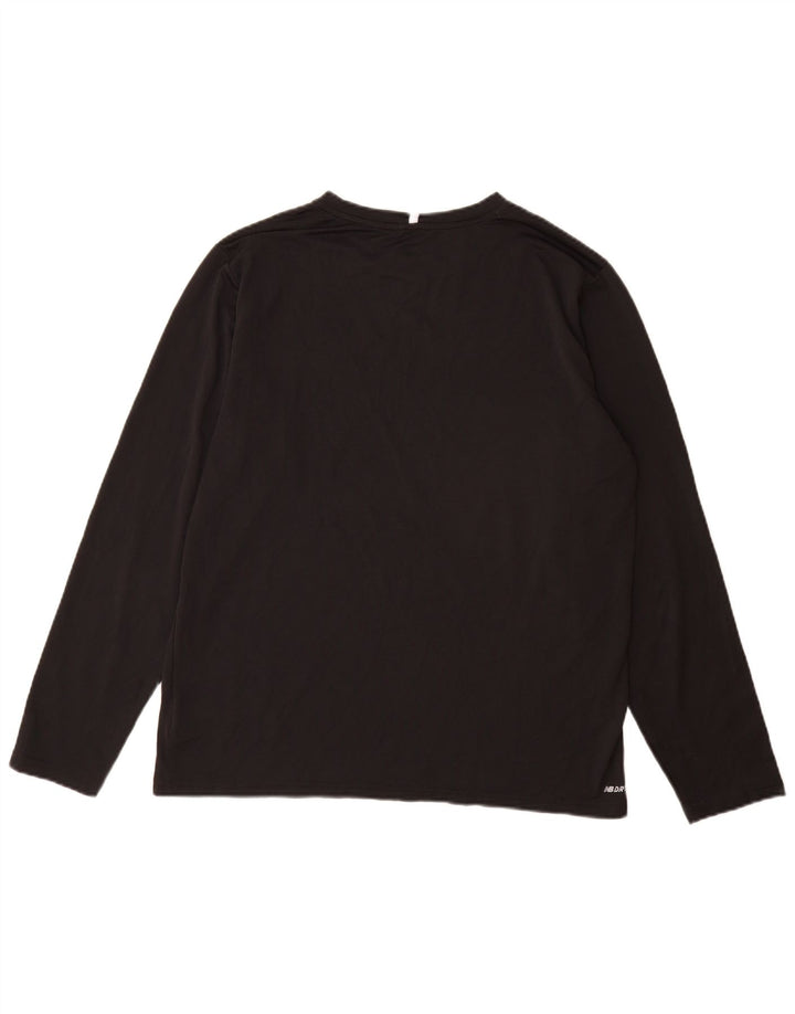 New Balance Herren-Top, langärmelig, groß, aus schwarzem Polyester