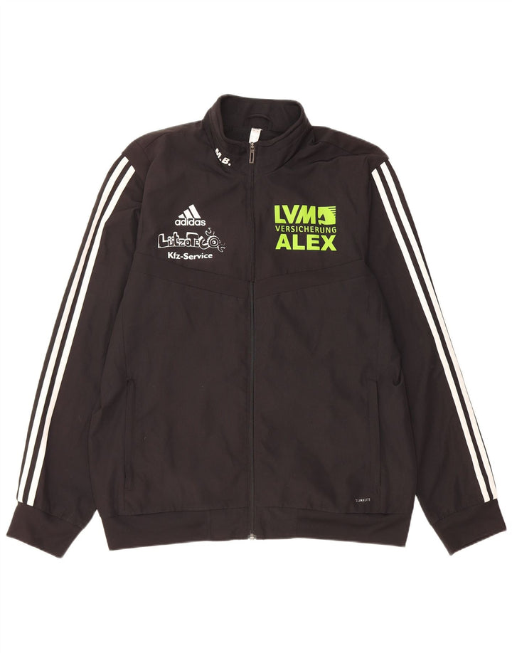 Adidas Herren Climalite Graphic Trainingsanzug Top Jacke Großes schwarzes Polyester