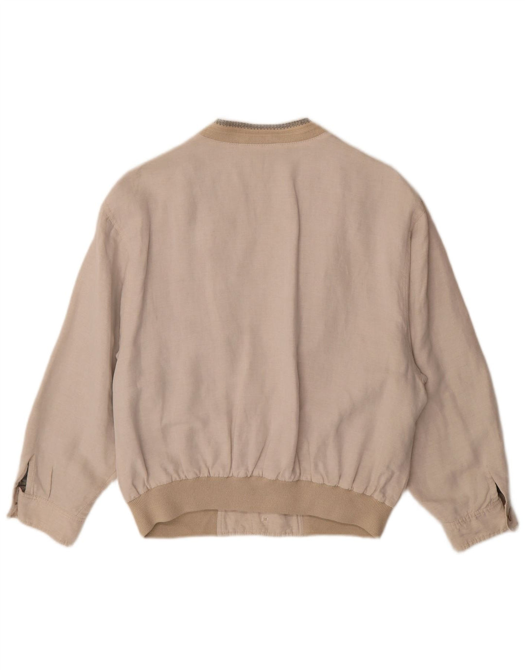 Vintage Herren Bomberjacke UK 38 Mittelbeige geometrische Viskose