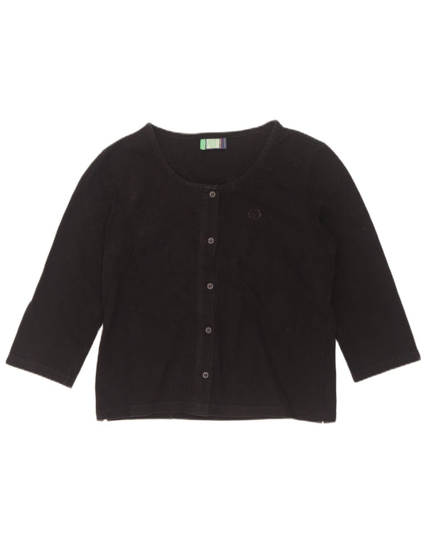 Sergio Tacchini Damen 3/4-Ärmel-Hemdbluse UK 10 Small Schwarz