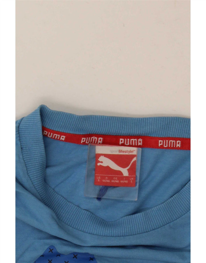 Puma Herren Grafik T-Shirt Top Small Blue