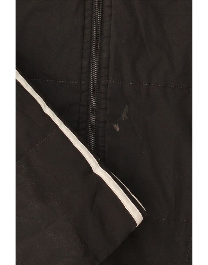ADIDAS Womens Hooded Windbreaker Jacket UK 14 Medium Black Polyester