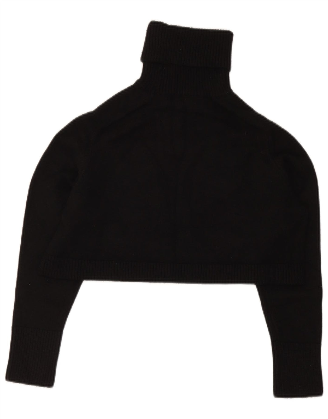 Zara Damen Rollkragen-Crop-Top UK 10 Small Schwarze Viskose