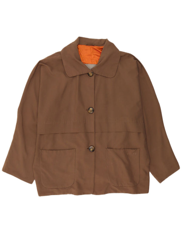 Übergroße Utility-Jacke mit 3 Knöpfen für Damen von Belfe, EU 44, XL, braunes Nylon
