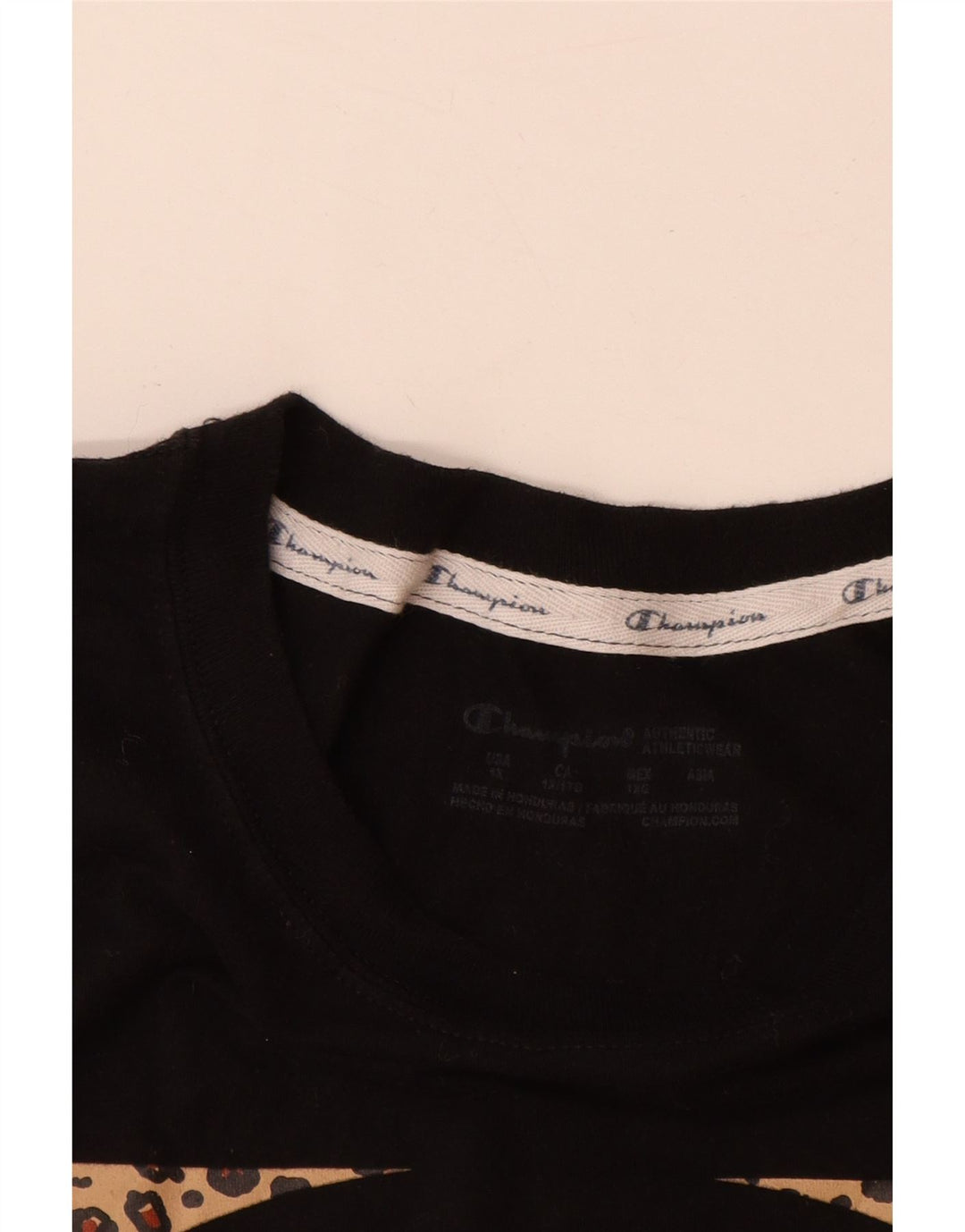 Champion Womens Graphic T-Shirt Top UK 18 XL Schwarz Baumwolle