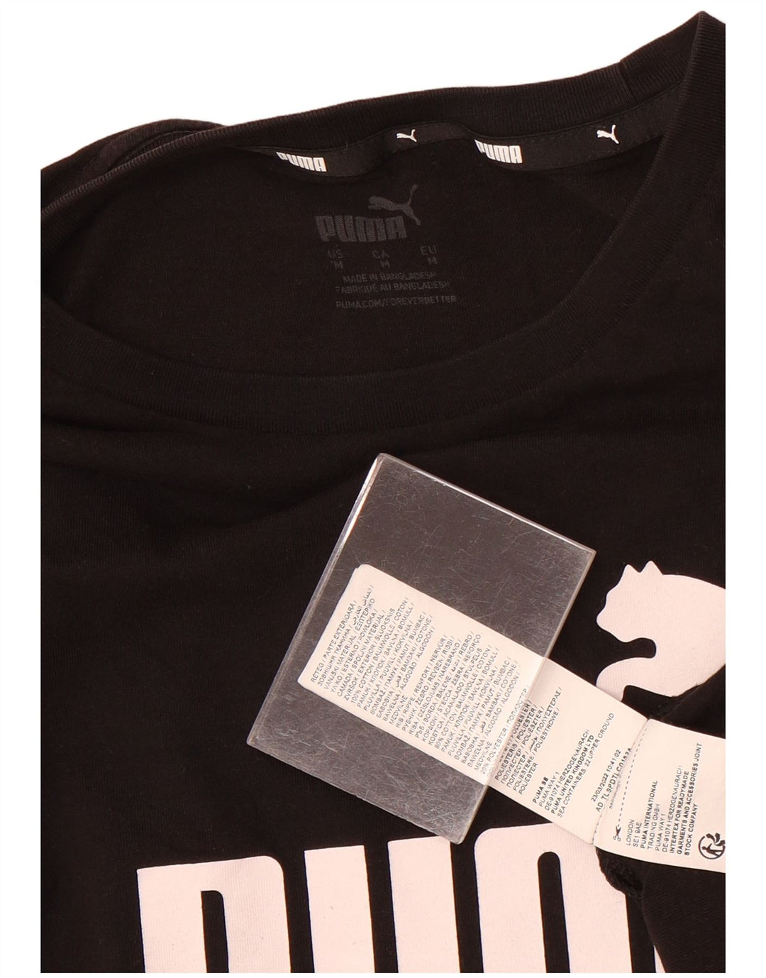 Puma Herren Grafik T-Shirt Top Mittelschwarz Baumwolle